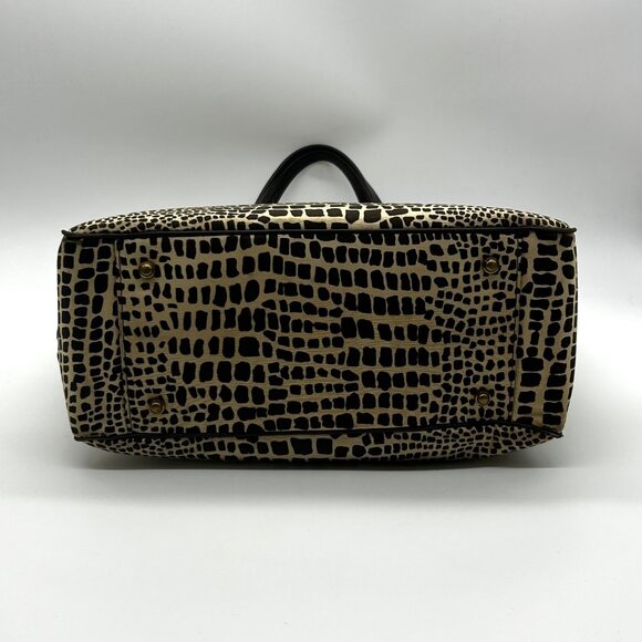 Kate Spade Brown & Tan Canvas Safari Lizard Tote Bag - Picture 5 of 12